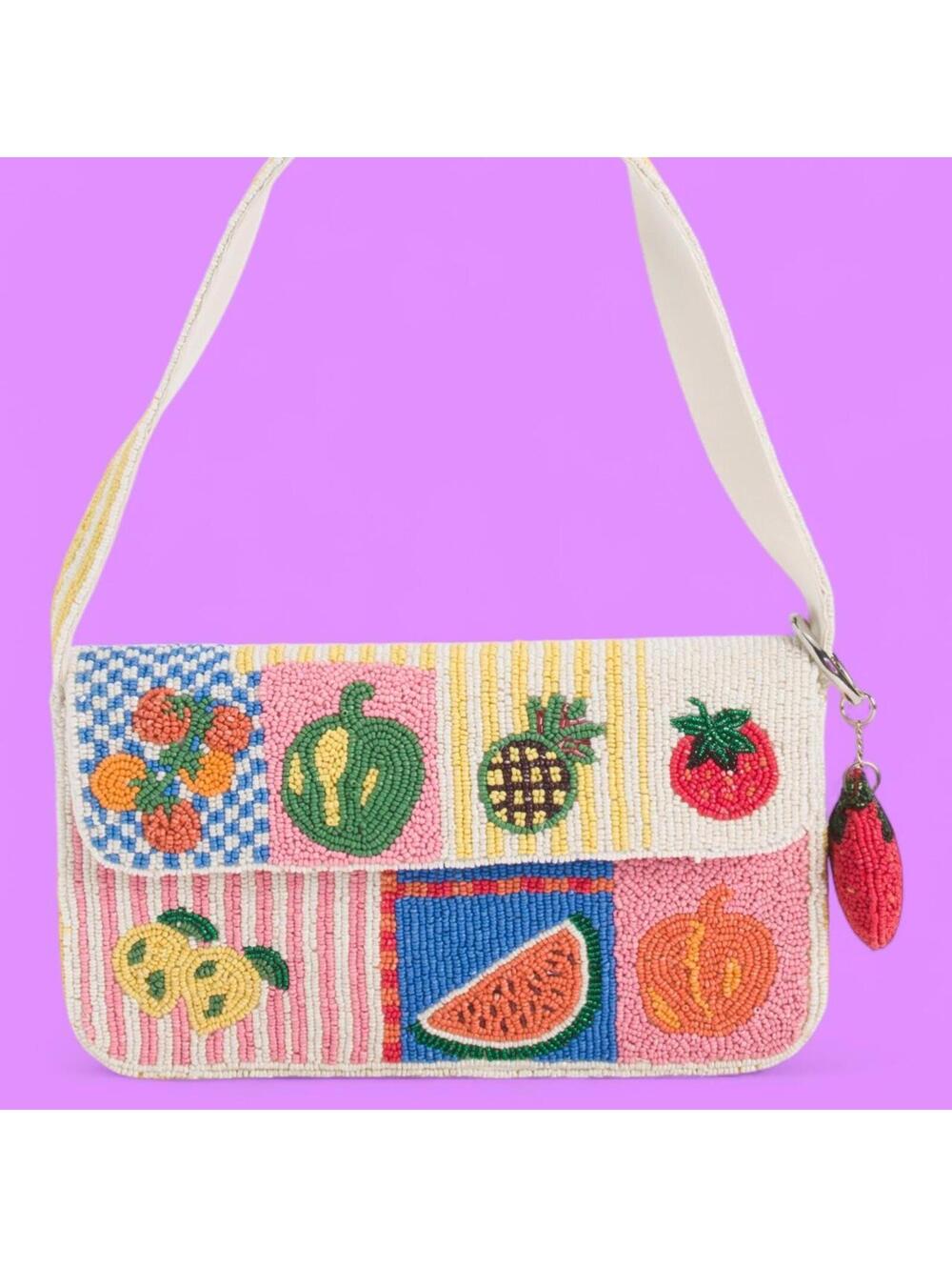 TikTok Viral Beaded Bag with Fruit Design